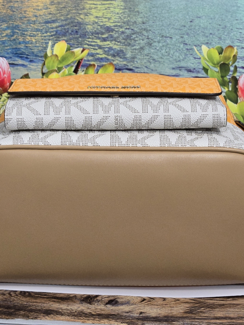 Michael Kors Rhea Colorblock Backpack And Wallet Set - Picture 5 of 10